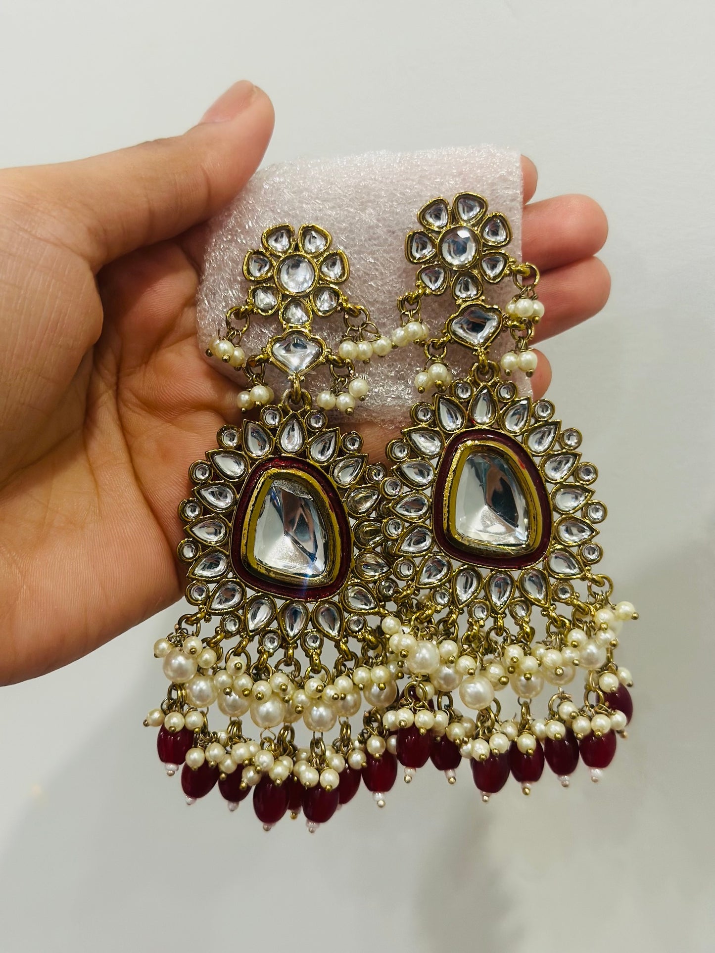Rani- kundan earings
