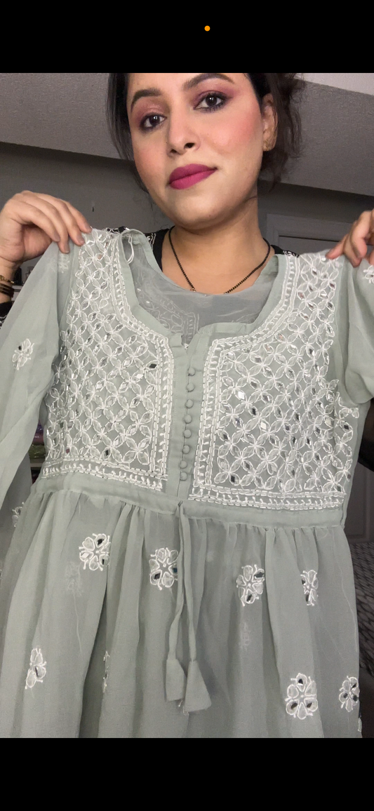 Peplum georgette top