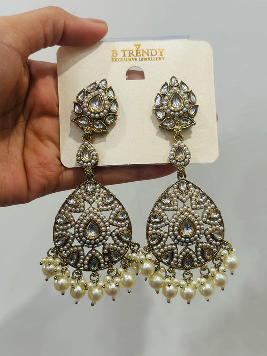 Komal- white earings
