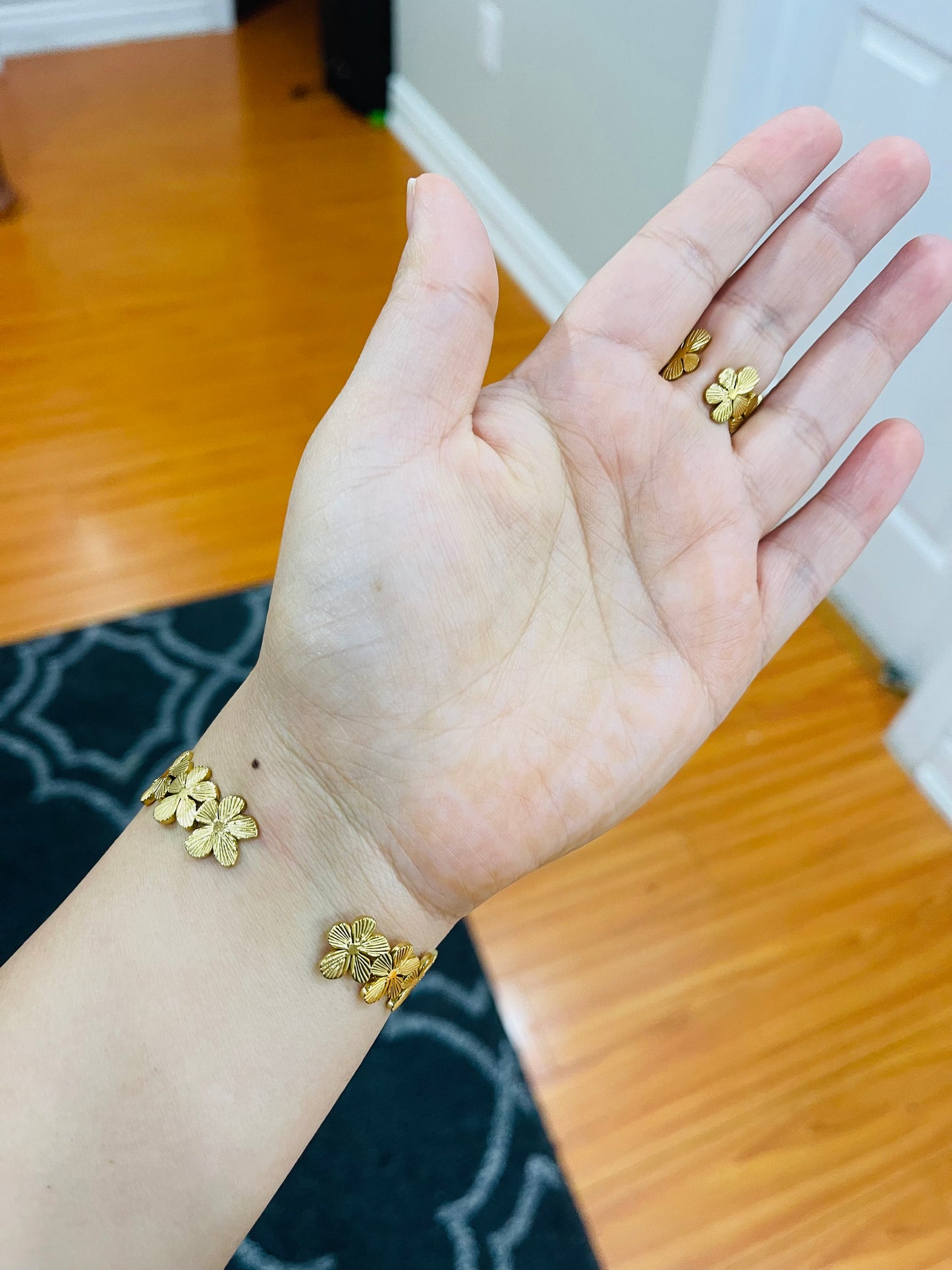 Floral bangle/ring combo
